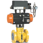 PFA FEP Lined Ball Valve with Rotary Actuator