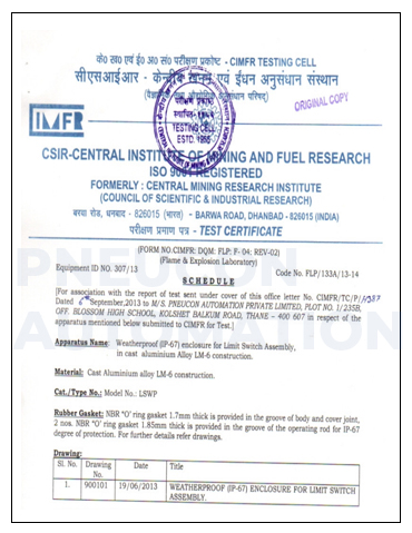 BIS Certificate